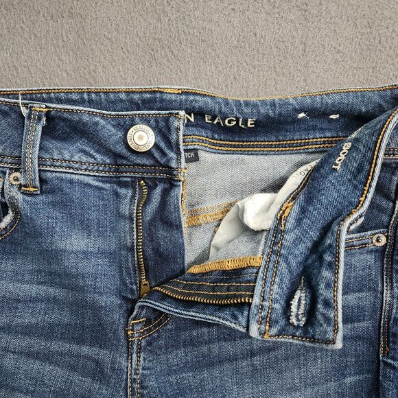 American Eagle Women 8 Mid Rise Kick Boot Super Stretch Jeans - Picture 5 of 13